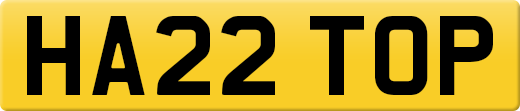 HA22 TOP private number plate